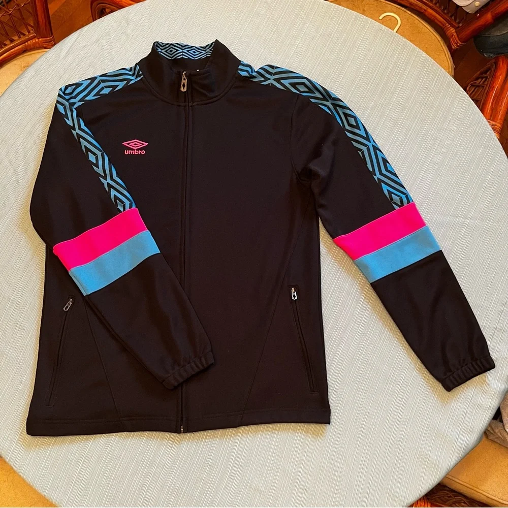 Umbro‎ Men’s Small Zip-Up Soccer/Track Jacket Retro Color Block w Embroidery